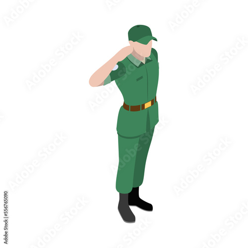 Army Soldier Salute Composition