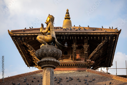 Garuda statue, Durbar Square in the old city of Patan or Lalitpur, Kathmandu Valley, Nepal photo