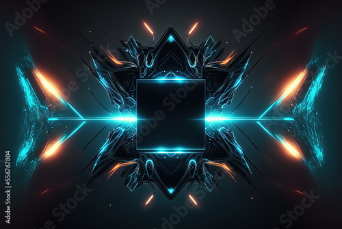 Abstract futuristic modern neon background wallpaper banner, 