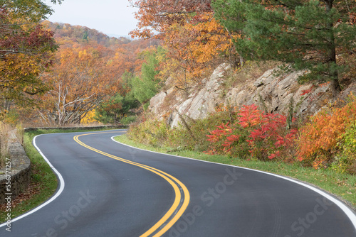 Skyline drive is a scenic drive along the Blue Ridge Mountains in Shenandoah National Park. photo