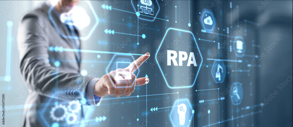 RPA Robotic Process Automation system. Artificial intelligence concept RPA Robotic Process Automation system. Artificial intelligence concept