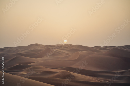 Fototapeta Naklejka Na Ścianę i Meble -  Sunset at Rub Al Khali Moreeb Dunes in the U.A.E.