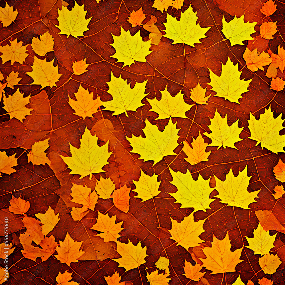 autumn leaves on the ground with Generative AI technology autumn leaves on the ground with Generative AI technology