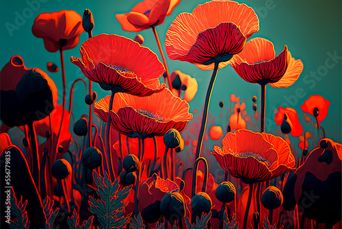 red poppies #556779835