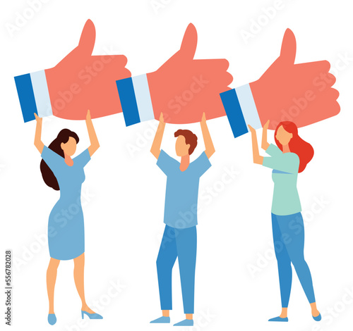 People holding rate like hands. Brief review rating. Review rating and feedback. Customer choice and know your client concept