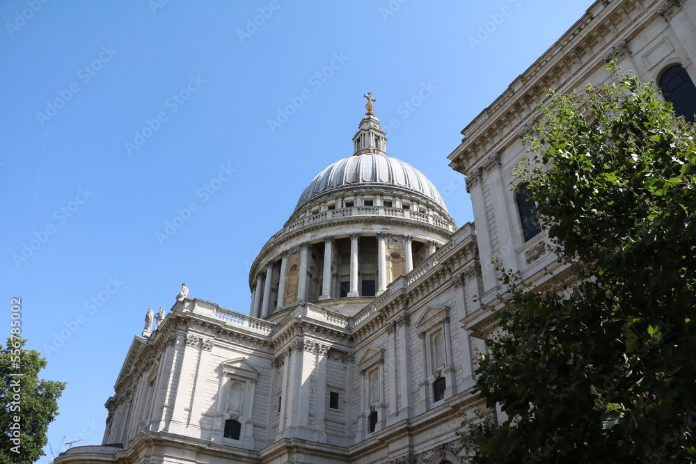 Sideview of Saint Paul´s Cathedral in London, England Great Britain