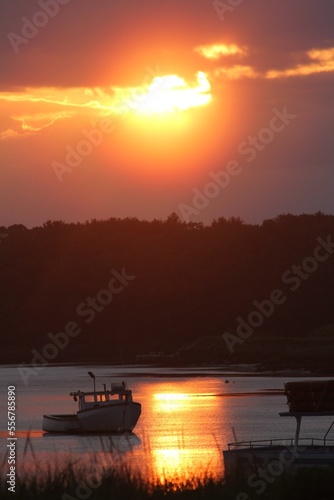 sunset on the river