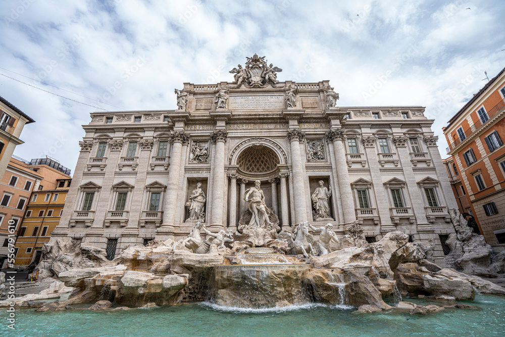 The iconic Trevi Fountain (Fontana Di Trevi) and the Palazzo Poli; Rome, Lazio, Italy The iconic Trevi Fountain (Fontana Di Trevi) and the Palazzo Poli; Rome, Lazio, Italy