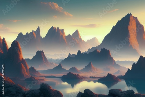 incredible mountain landscape, desktop screensaver, fantastic view, rocks © Alena