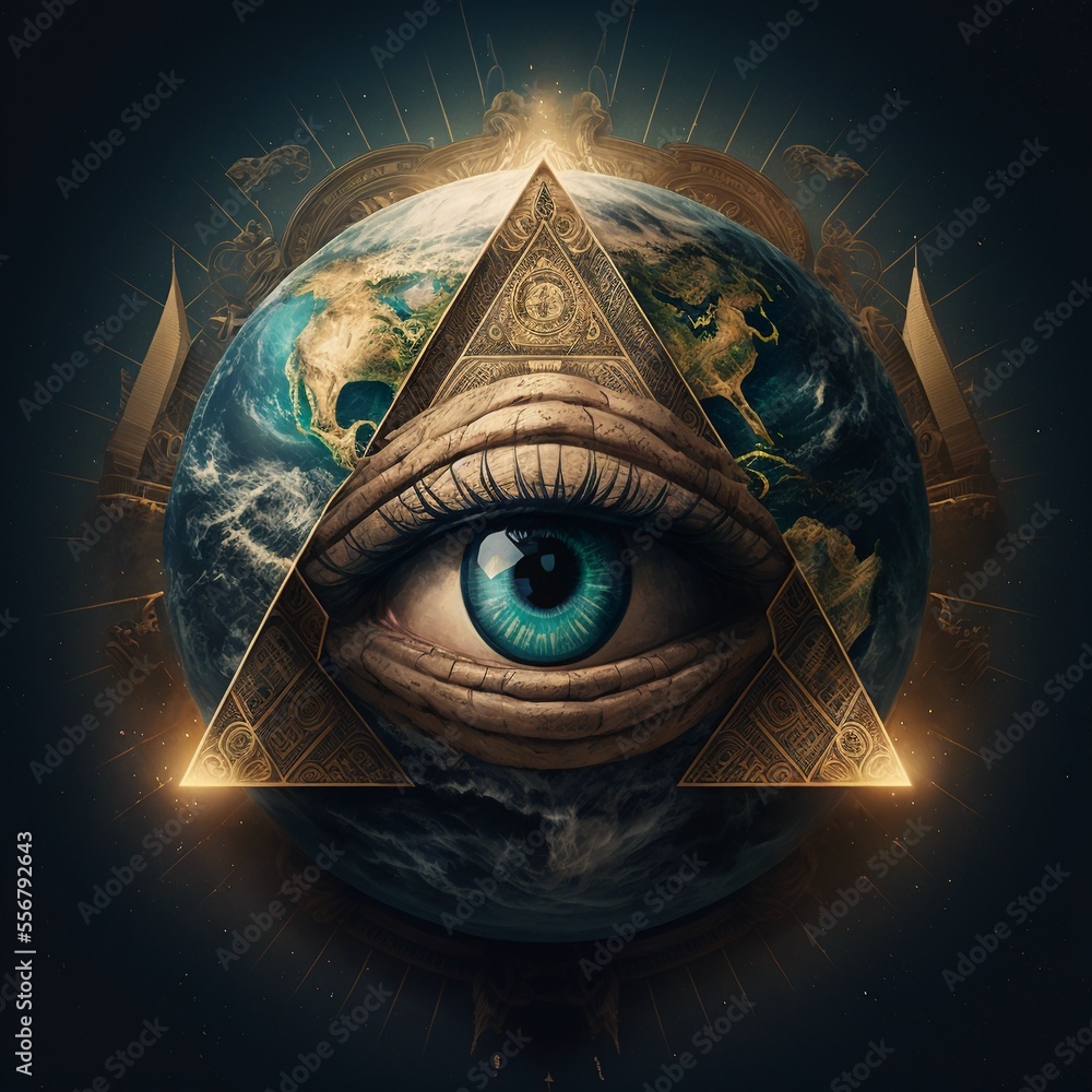 Illuminati All seeing Eye Generative AI Stock Illustration Adobe Stock