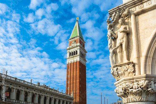 Campanile in Piazza San Marco, St. Mark's Square; Venice, Veneto, Italy photo