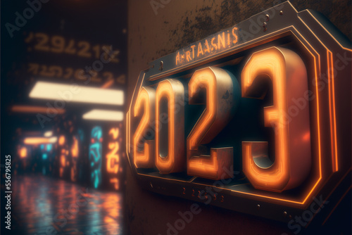 new year 2023 neon sign