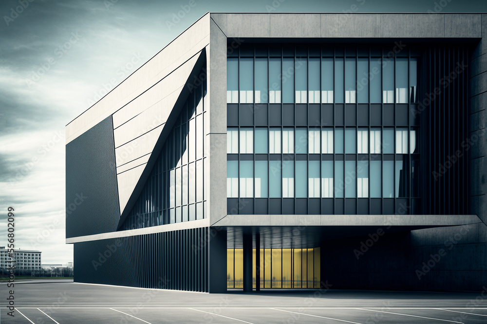 Fototapeta premium Modern office building illustration generated with generative AI technology