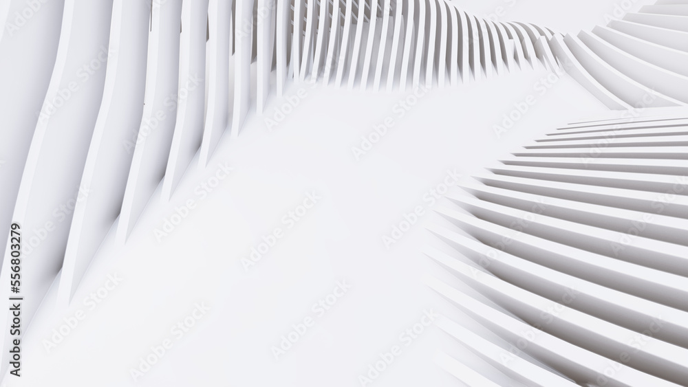 Abstract Curved Shapes. White Circular Background. Abstract Curved Shapes. White Circular Background.