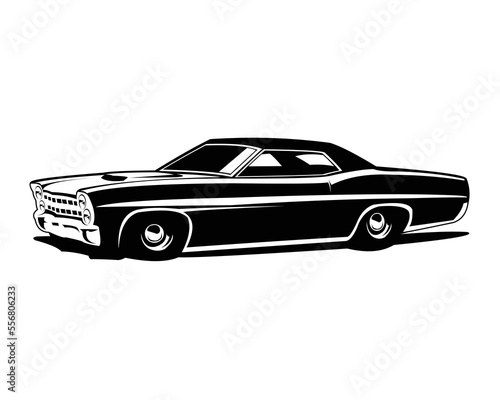 1970 Chevy camaro car isolated side view white background. best for logos  badges  emblems  icons  available in eps 10.