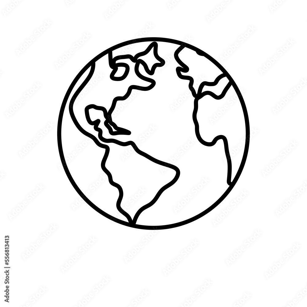 Earth Planet outline icon, vector illustration in trendy style, isolated on white background. Editable graphic resources for many purposes. Linear icons of Planets on solar system Earth Planet outline icon, vector illustration in trendy style, isolated on white background. Editable graphic resources for many purposes. Linear icons of Planets on solar system