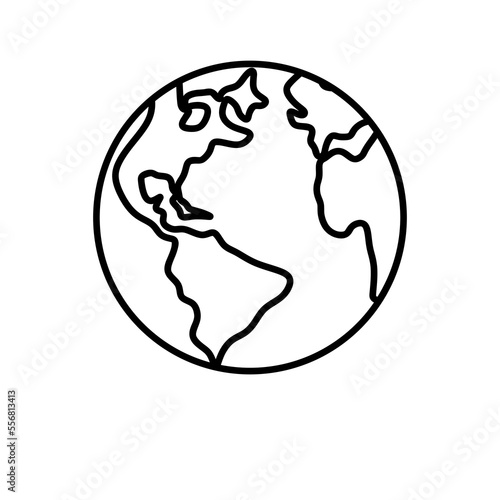 Earth Planet outline icon, vector illustration in trendy style, isolated on white background. Editable graphic resources for many purposes. Linear icons of Planets on solar system © Fasih Abdullah