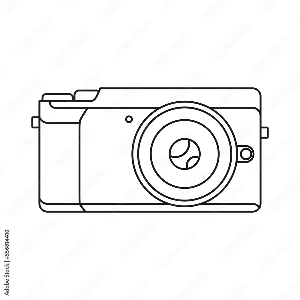 Full frame mirrorless camera icon, outline vector illustration logo template in trendy design style. Editable graphic resources for many purposes. Full frame mirrorless camera icon, outline vector illustration logo template in trendy design style. Editable graphic resources for many purposes.