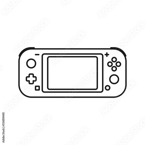 Handheld retro gaming console outline icon, vector illustration in trendy design style, isolated on white background. The best editable graphic resources for many purposes.