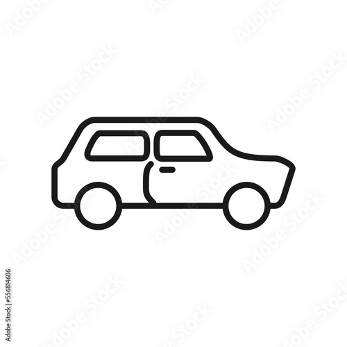 Classic car outline icon, mini cooper vintage old vehicle vector illustration in simple and trendy design style, isolated on white background. Perfect editable graphic resources for many purposes.