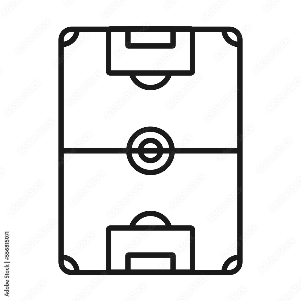 Football field icon outline. Soccer Football Equipment icons vector