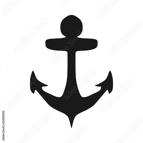 anchor black icon vector illustration in unique anti mainstream style. perfect for your graphic resources.