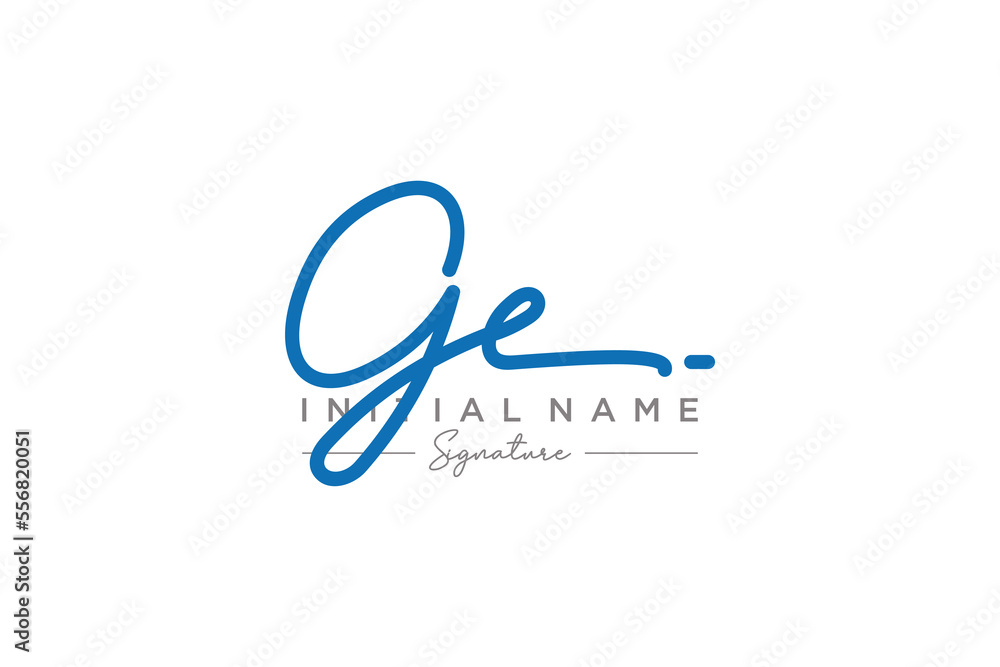 Initial GE signature logo template vector. Hand drawn Calligraphy lettering Vector illustration.