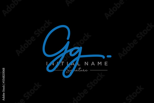Initial GG signature logo template vector. Hand drawn Calligraphy lettering Vector illustration.