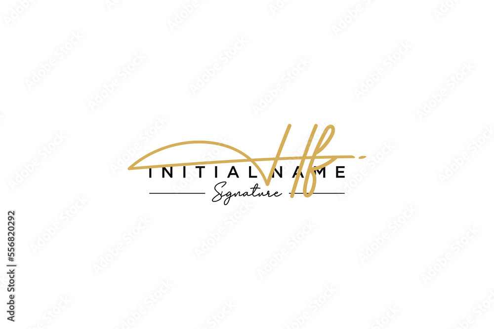 Initial HF signature logo template vector. Hand drawn Calligraphy lettering Vector illustration.