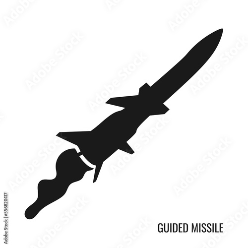 Hypersonic Missile silhouette vector. Illustration of modern guided missile. Suitable for various design materials.