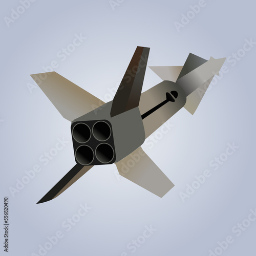 Vintage Korean Guided Missile vector illustration on matching cool background color. Editable graphic resources, Suitable for various design materials.