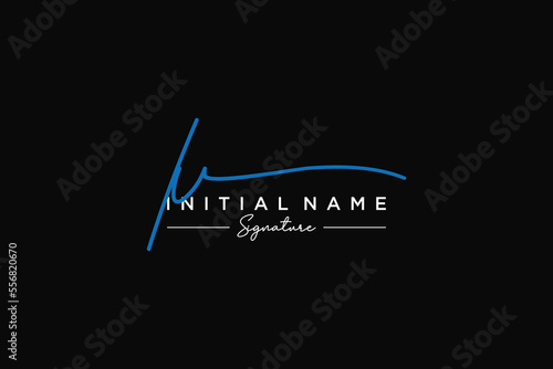 Initial IV signature logo template vector. Hand drawn Calligraphy lettering Vector illustration.