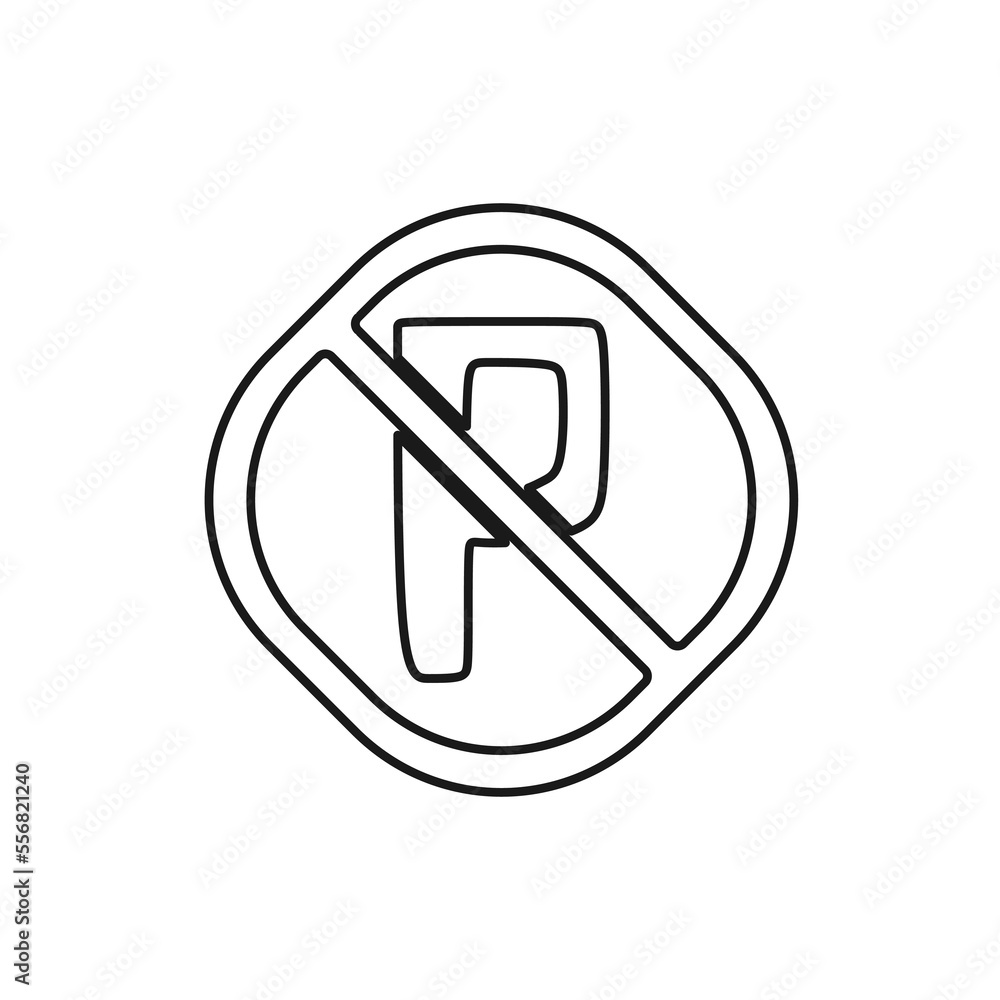 The best No Parking Sign icon vector. Prohibition symbol illustration in trendy style. Suitable for many purpose. The best No Parking Sign icon vector. Prohibition symbol illustration in trendy style. Suitable for many purpose.