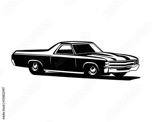 1970 Chevy camaro car logo silhouette isolated white background side view. Best for badges, emblems, design stickers, icons, and for the classic car industry. available in eps 10.