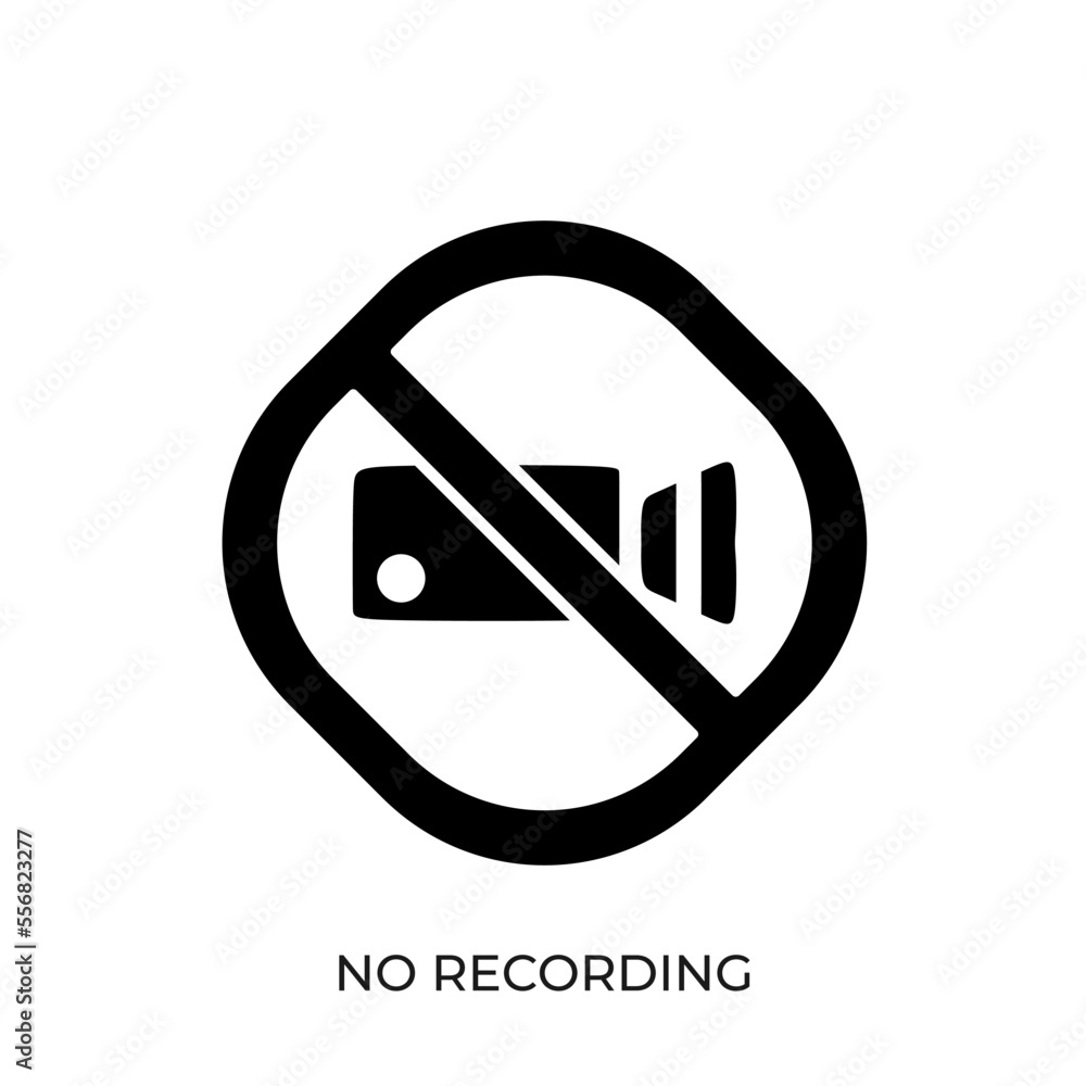 The best No Recording vector icon. Prohibited video icon. No video camera icon. Symbol illustration with unique design style. Suitable for many purpose. The best No Recording vector icon. Prohibited video icon. No video camera icon. Symbol illustration with unique design style. Suitable for many purpose.