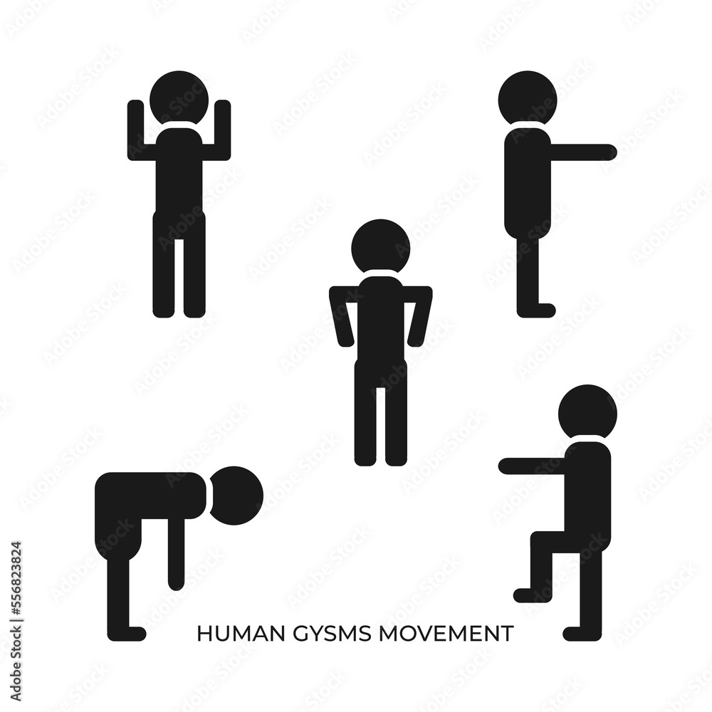 The best basic human movement icon, in solid black style. Vector illustration with unique design style from human body stickman collection. Suitable for various needs. The best basic human movement icon, in solid black style. Vector illustration with unique design style from human body stickman collection. Suitable for various needs.