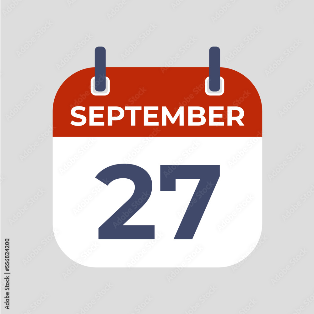 September 27. The best of Flat icon calendar isolated on gray background. illustration symbol template in trendy style. Can be used for many purposes. September 27. The best of Flat icon calendar isolated on gray background. illustration symbol template in trendy style. Can be used for many purposes.