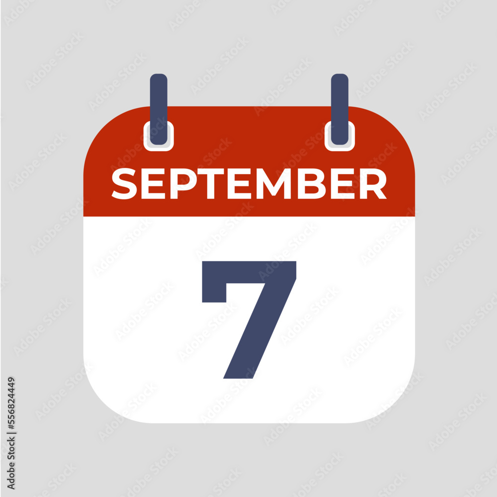 September 7. The best of Flat icon calendar isolated on gray background. illustration symbol template in trendy style. Can be used for many purposes. September 7. The best of Flat icon calendar isolated on gray background. illustration symbol template in trendy style. Can be used for many purposes.