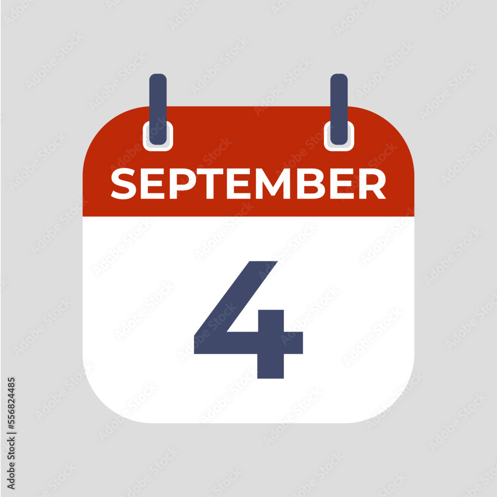 Fototapeta premium September 4. The best of Flat icon calendar isolated on gray background. illustration symbol template in trendy style. Can be used for many purposes.