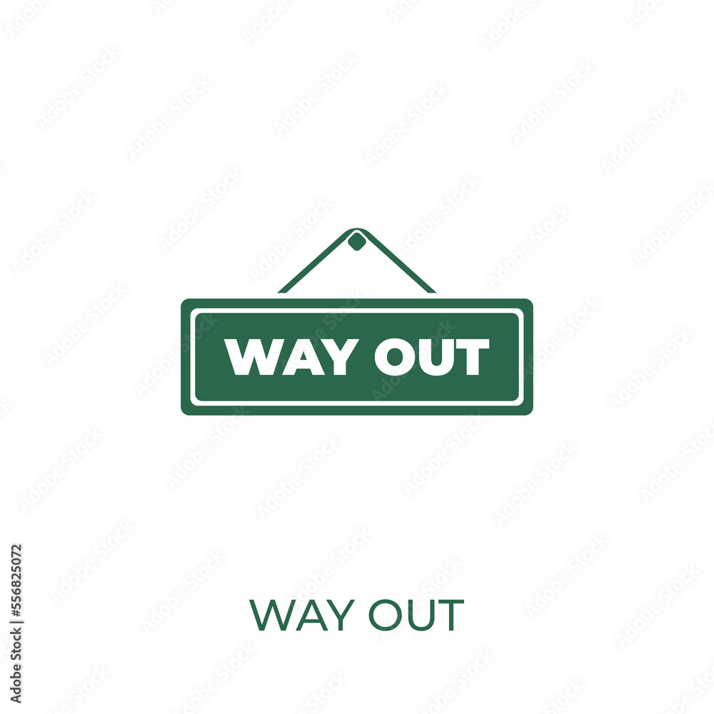 way out sign concept icon. Vector symbol design of business collection. Can be used for web and mobile. way out sign concept icon. Vector symbol design of business collection. Can be used for web and mobile.
