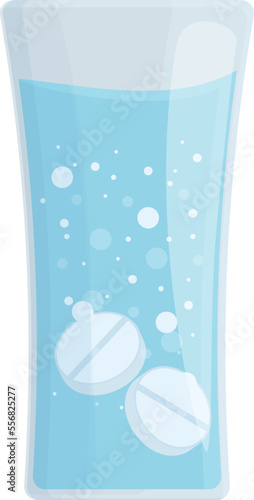Circle effervescent tablet icon cartoon vector. Medicine vitamin. Flavour mineral