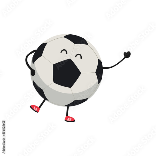 soccer ball vector character  flat cartoon design style.