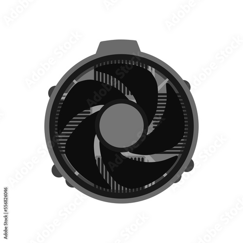 The best vector illustration of computer heatsink fan, processor cooler or HSF, in simple color flat cartoon design style. Editable graphic resources for many purposes.