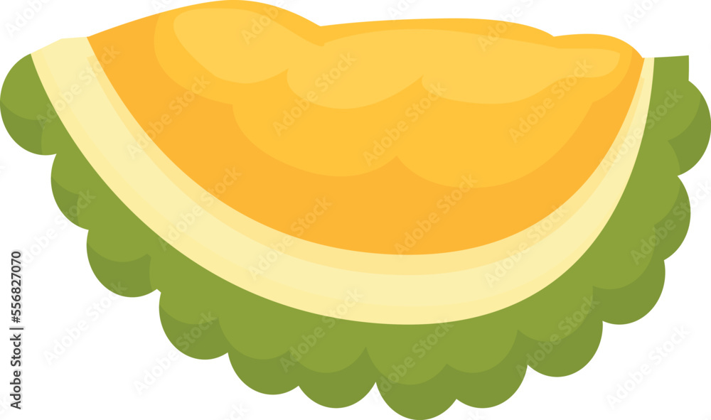Jackfruit slice icon cartoon vector. Ripe food. Green tropical Jackfruit slice icon cartoon vector. Ripe food. Green tropical