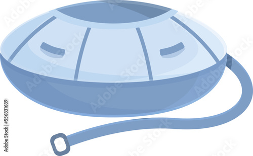 Grey snow tube icon cartoon vector. Winter sled. Vacation activity