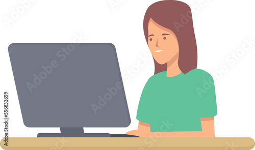 Coding icon cartoon vector. Computer education. Kid code