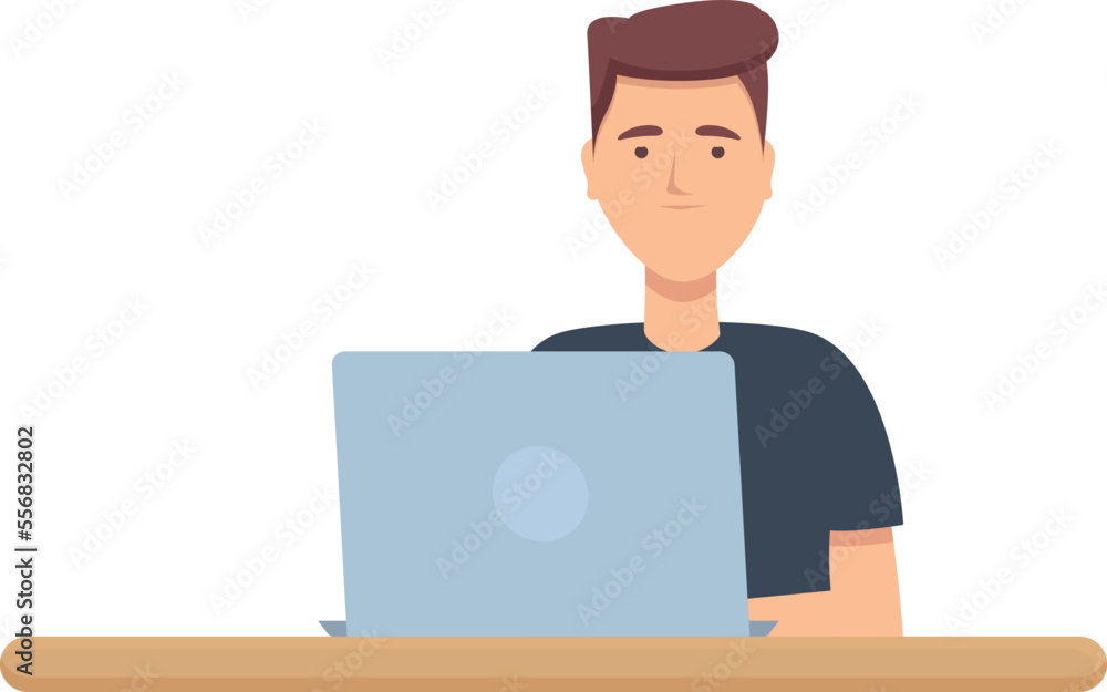 Desk programming icon cartoon vector. Computer project. Smart study Desk programming icon cartoon vector. Computer project. Smart study