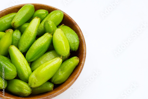 Wallpaper Mural Bilimbi fruit in bamboo basket on white background. Torontodigital.ca