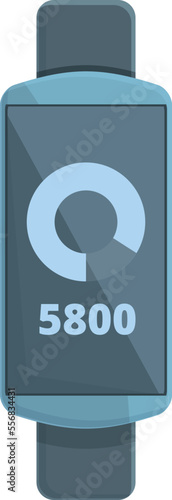 Step tracker icon cartoon vector. Sport app. Display device