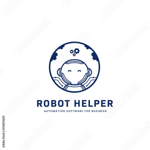robot helper automation robot assistant logo icon mascot modern business